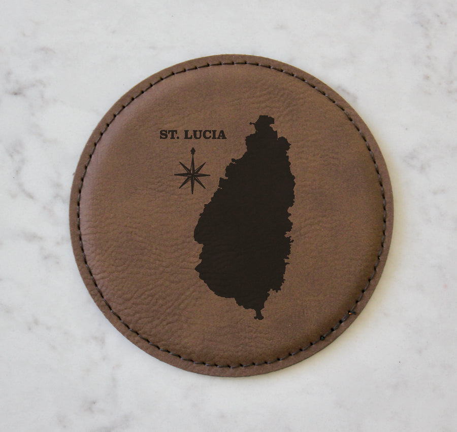 St Lucia Coaster Set (Slate or Leatherette)