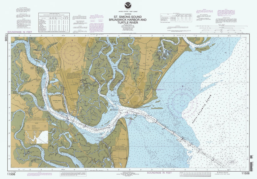 St Simons Sound Map - Brunswick Harbor and Turtle River - 1996 - Nautical Chart Print - Paper | Canvas | Metal