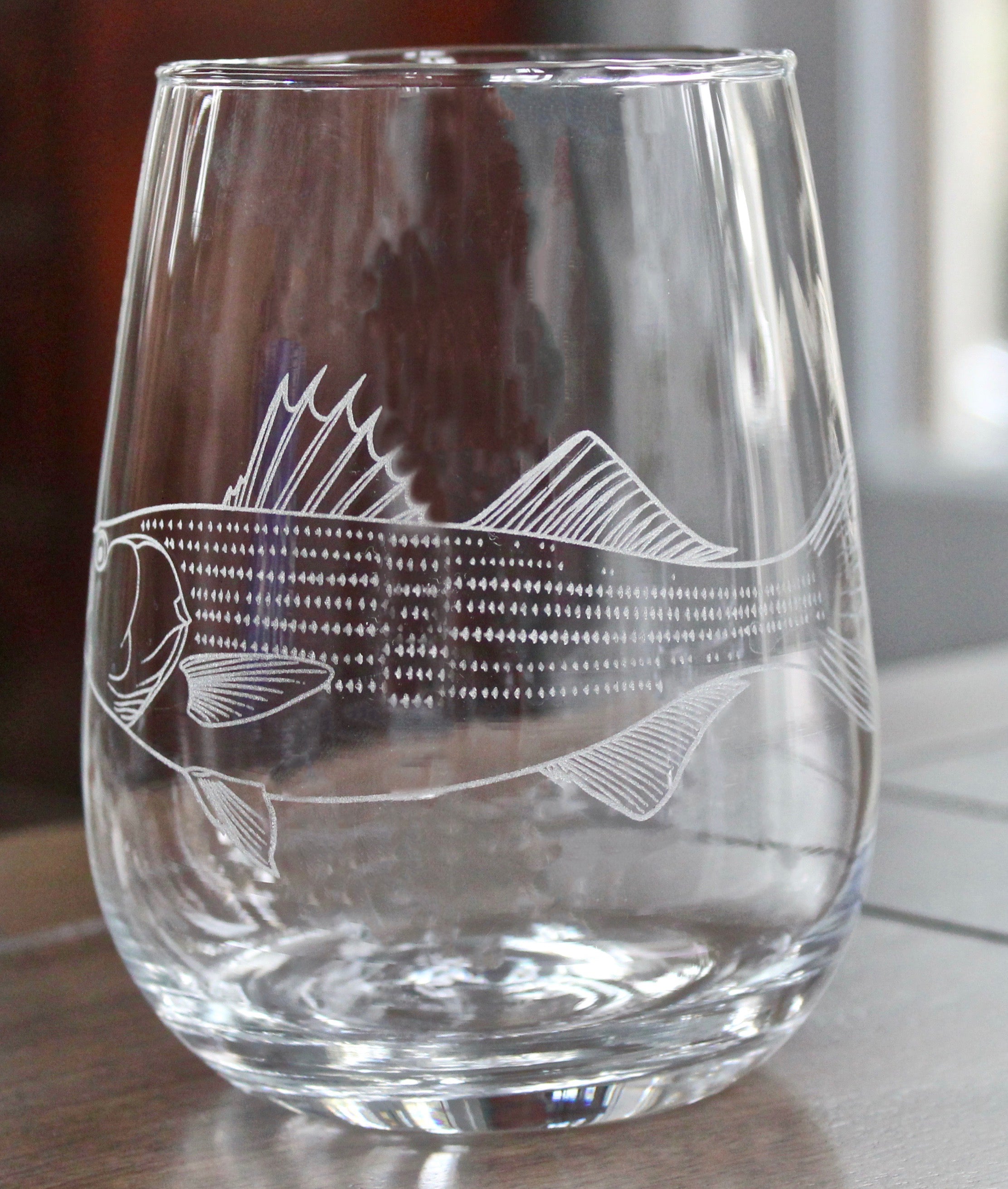 Striped Bass Engraved Glasses