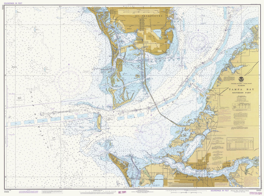 Tampa Bay - Southern Part Map - 1982