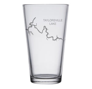 Taylorsville Lake (KY) Map Engraved Glasses