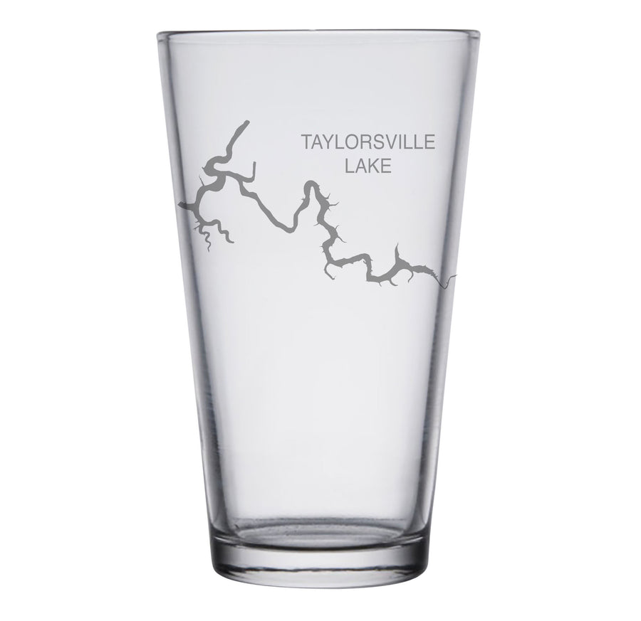 Taylorsville Lake (KY) Map Engraved Glasses