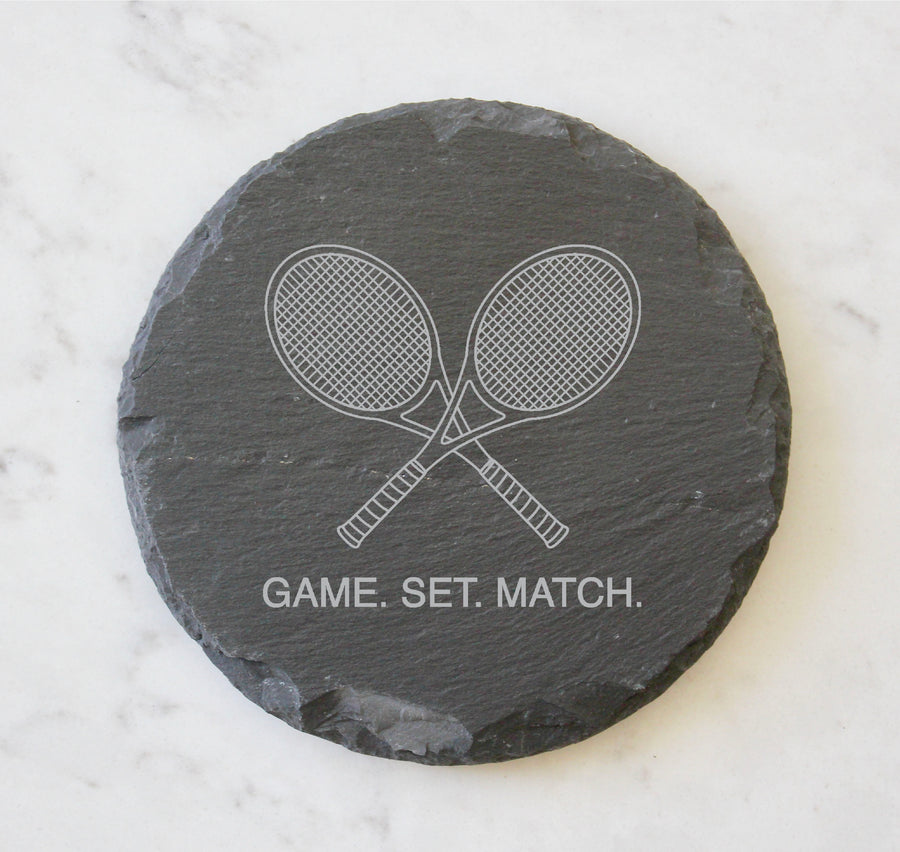 Tennis - Game. Set. Match Coaster Set (Slate or Leatherette)