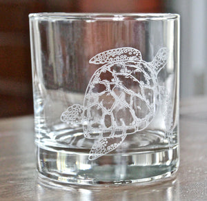 Sea Turtle Engraved Glasses