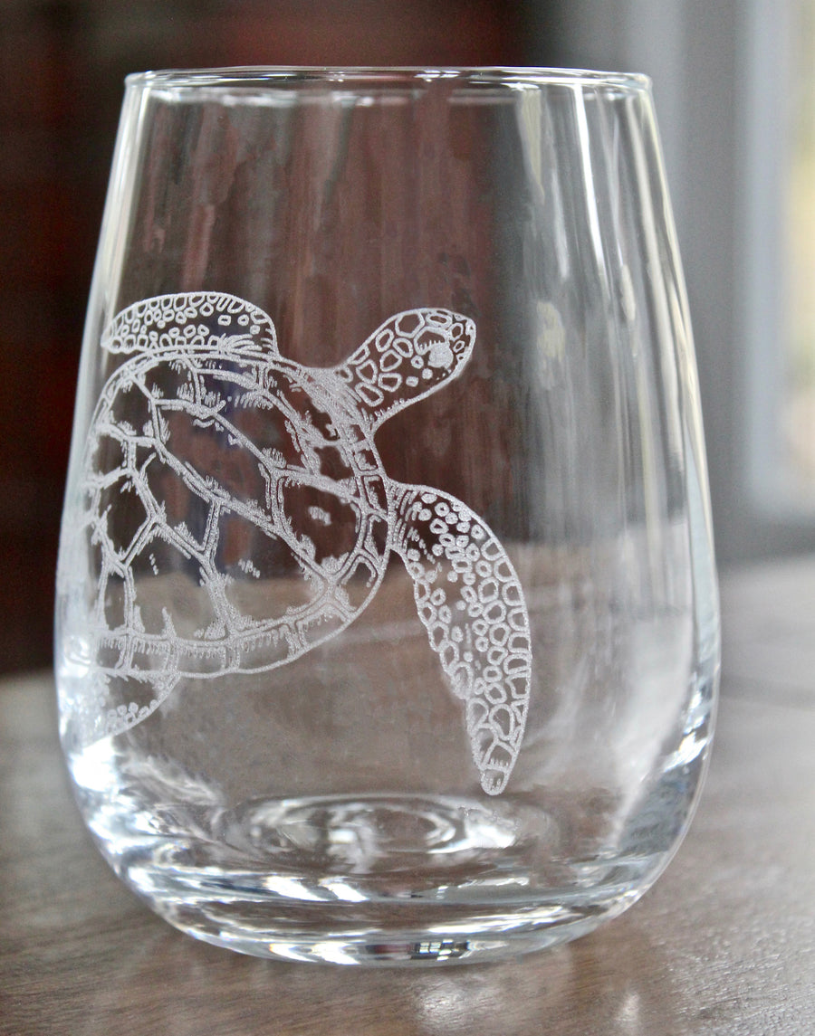 Sea Turtle Engraved Glasses