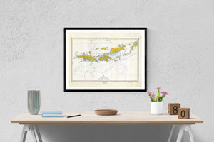 Virgin Islands Map (St Thomas to Virgin Gorda) - 1962 - Nautical Chart Print - Paper | Canvas | Metal