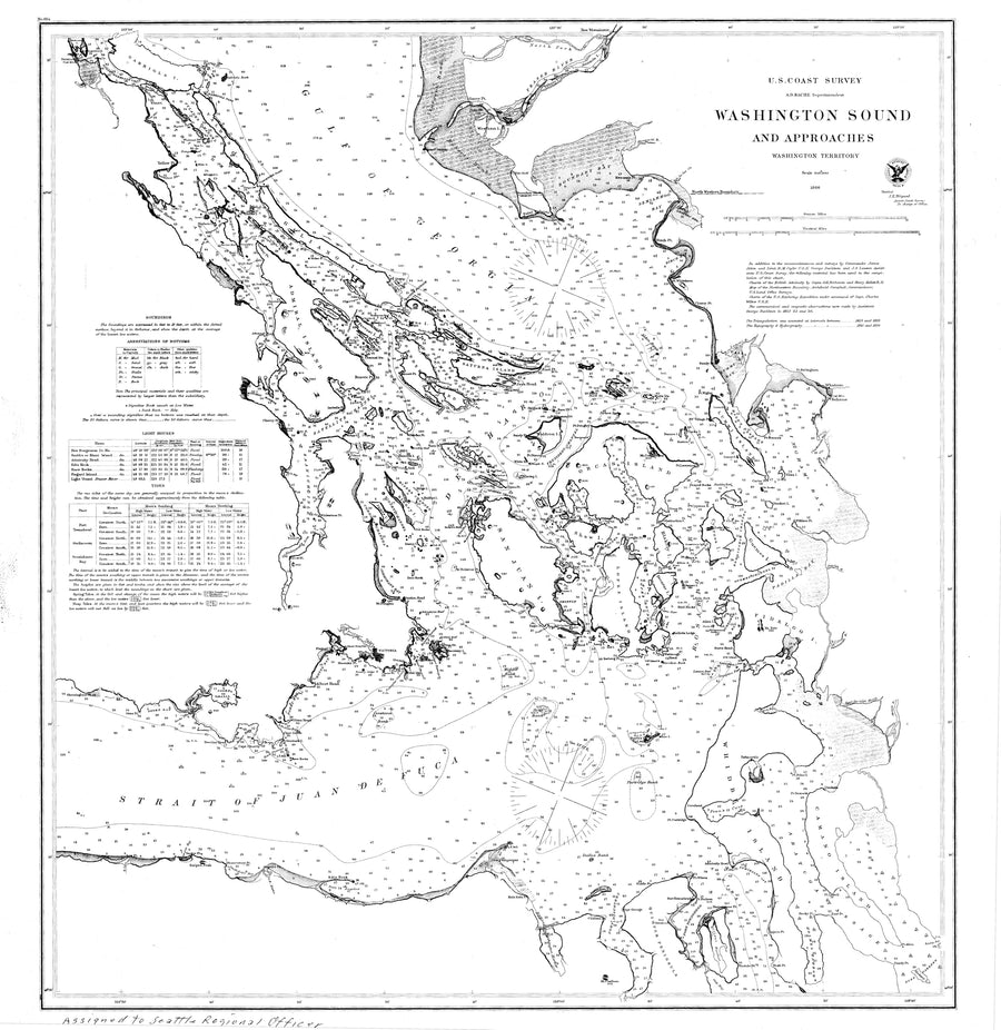 Washington Sound and Approaches Map - 1866 (Square)
