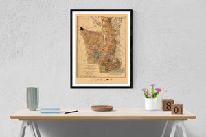 Washington Territory Map - Native American Tribes 1876 - Nautical Chart Print - Paper | Canvas | Metal