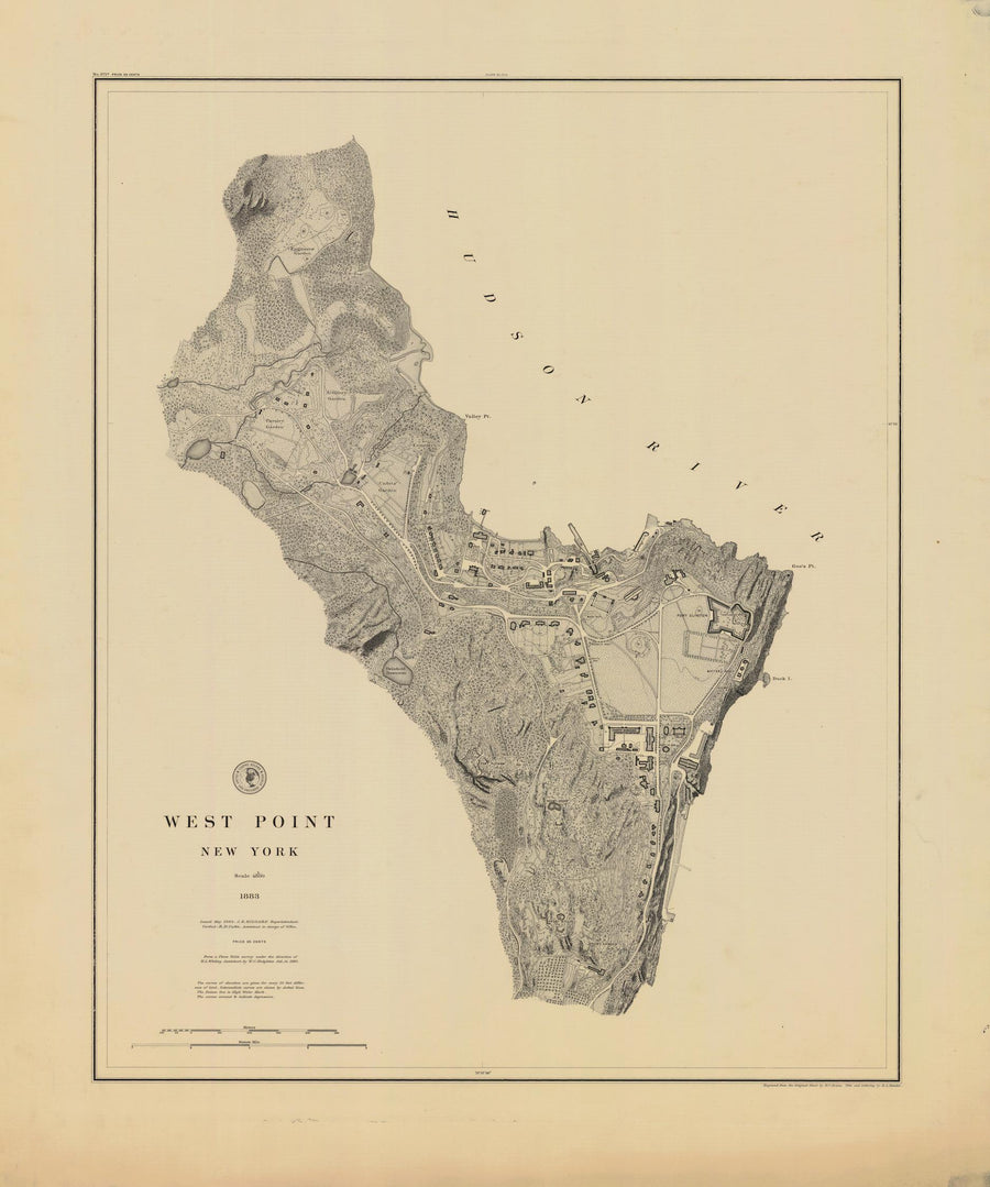 West Point Map 1883 - Nautical Chart Print - Paper | Canvas | Metal
