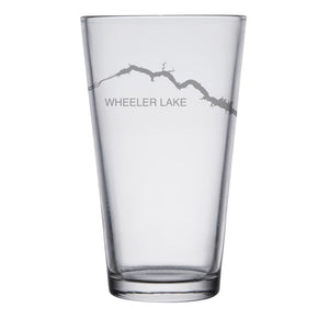Wheeler Lake (AL) Engraved Map Glasses