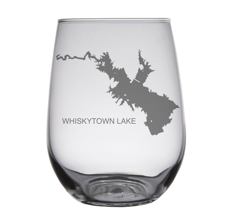 Whiskeytown Lake (CA) Map Engraved Glasses