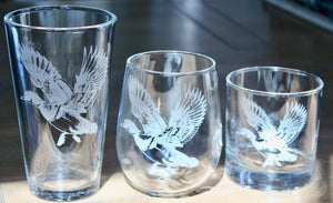 Wood Duck Engraved Glasses