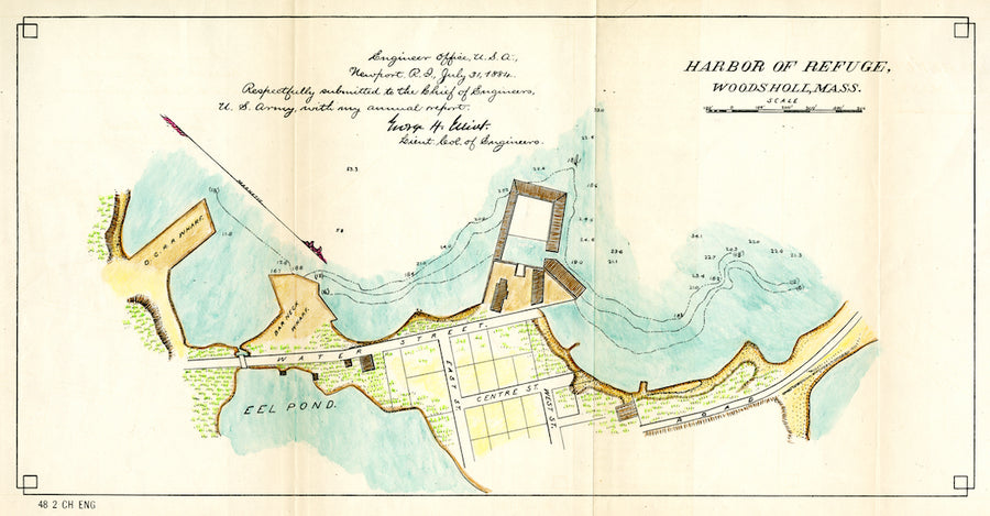 Woods Hole - Harbor of Refuge Map - 1884