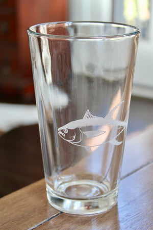 Yellowfin Tuna Engraved Glasses