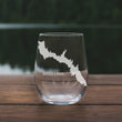 Load image into Gallery viewer, Bass Lake Map - California - Laser Engraved Glasses
