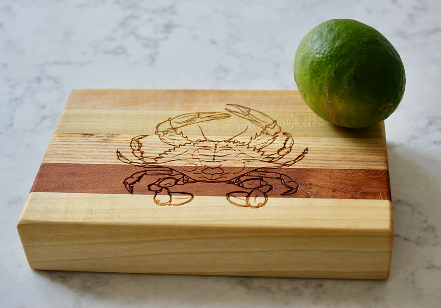 Blue Crab Engraved Wooden Serving Board & Bar Board