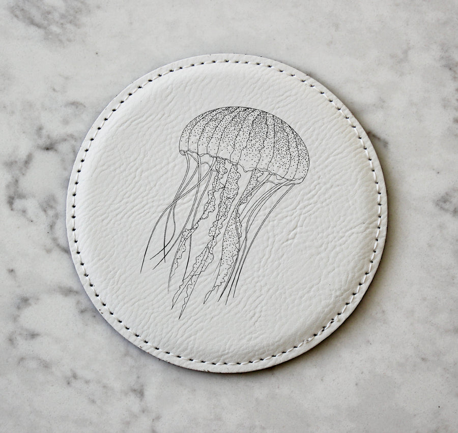 Jellyfish Coaster Set (Slate or Leatherette)