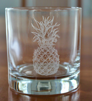 Pineapple Engraved Glasses