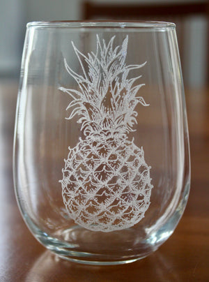 Pineapple Engraved Glasses
