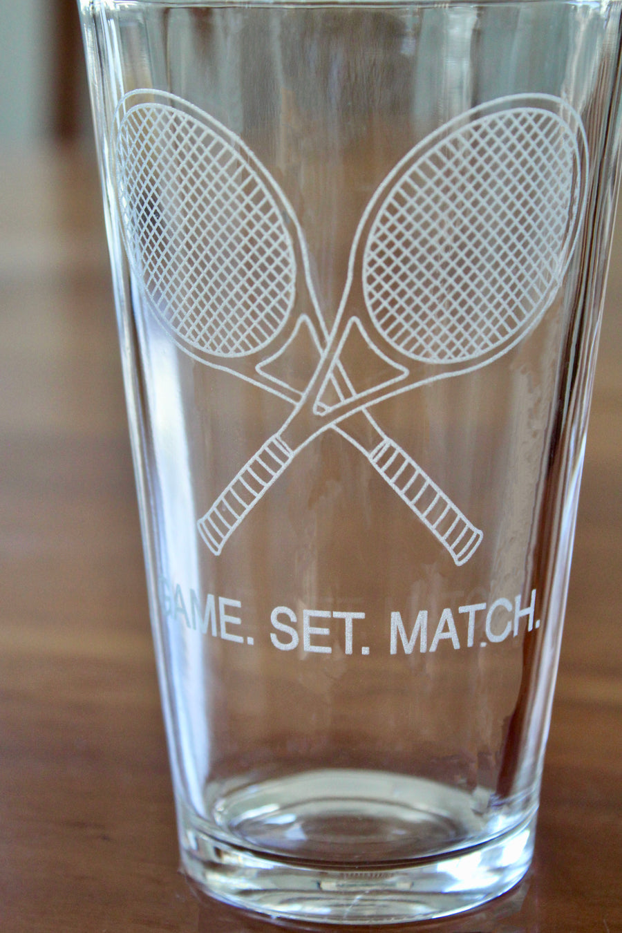 Tennis Engraved Glasses - "Game.Set.Match"