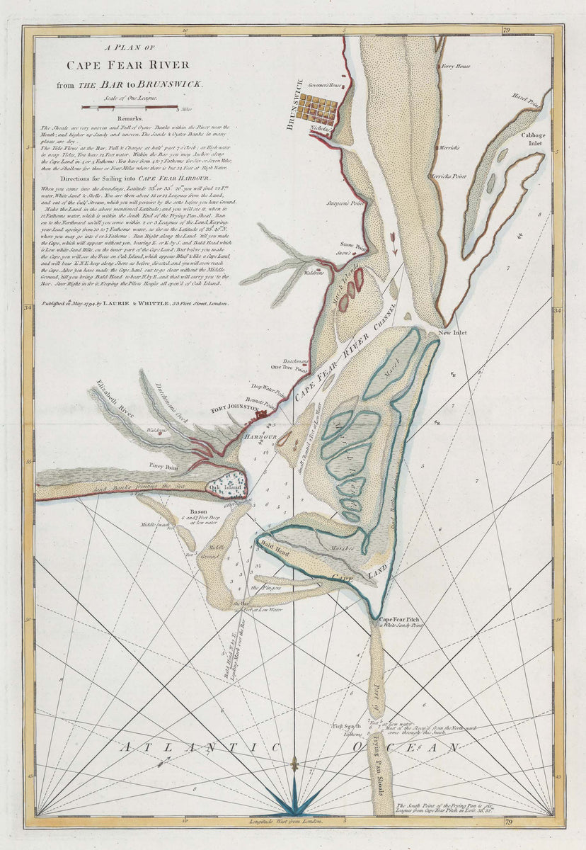 A Plan of Cape Fear River- Bar to Brunswick Map – HullSpeed Designs