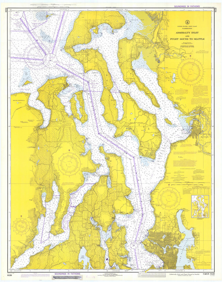 Puget Sound & Admiralty Inlet Map 1972
