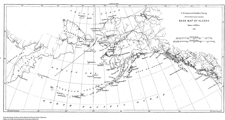 Alaska Historical Map - 1895