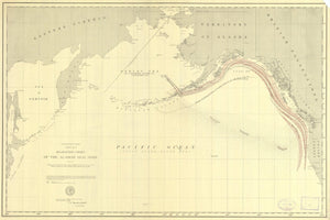 Alaska Seal Migration Map - 1892