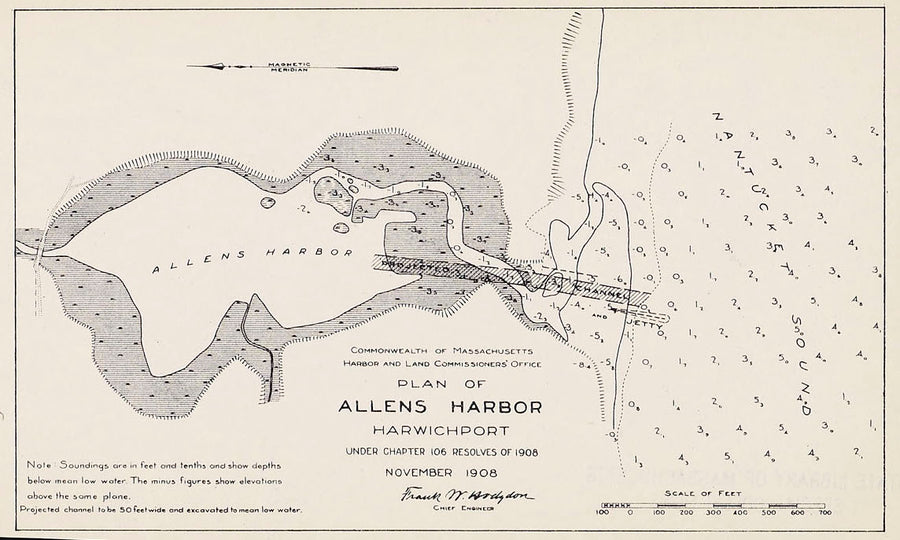 Allens Harbor - Harwichport Map - 1908