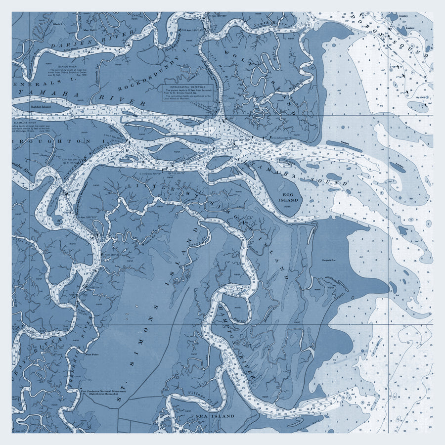 Altamaha Sound Map 1970 (Blue)