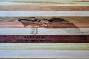 Anegada Map Engraved Wooden Serving Board & Bar Board