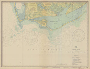 Apalachicola Bay to Cape San Blas Florida Map 1943
