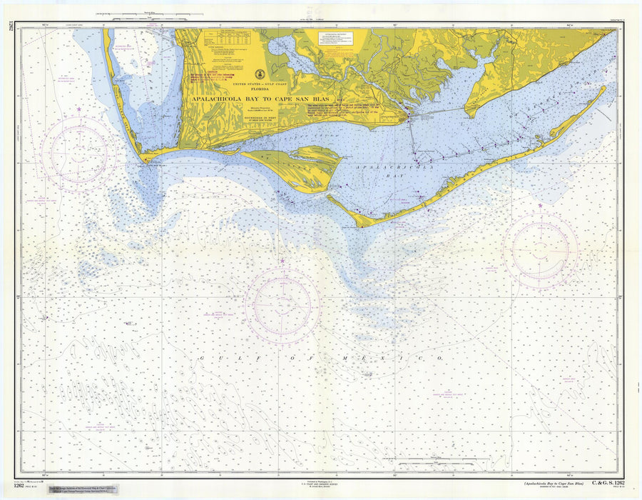 Apalachicola Bay to Cape San Blas Florida Map - 1958