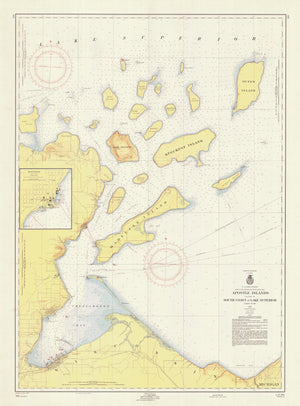 Apostle Islands - Lake Superior Map - 1955