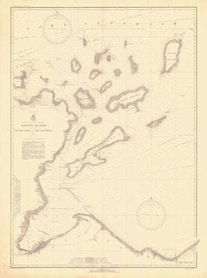 Apostle Islands - Lake Superior Map - 1935