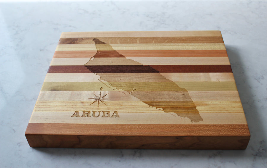 Aruba Map Engraved Wooden Serving Board & Bar Board
