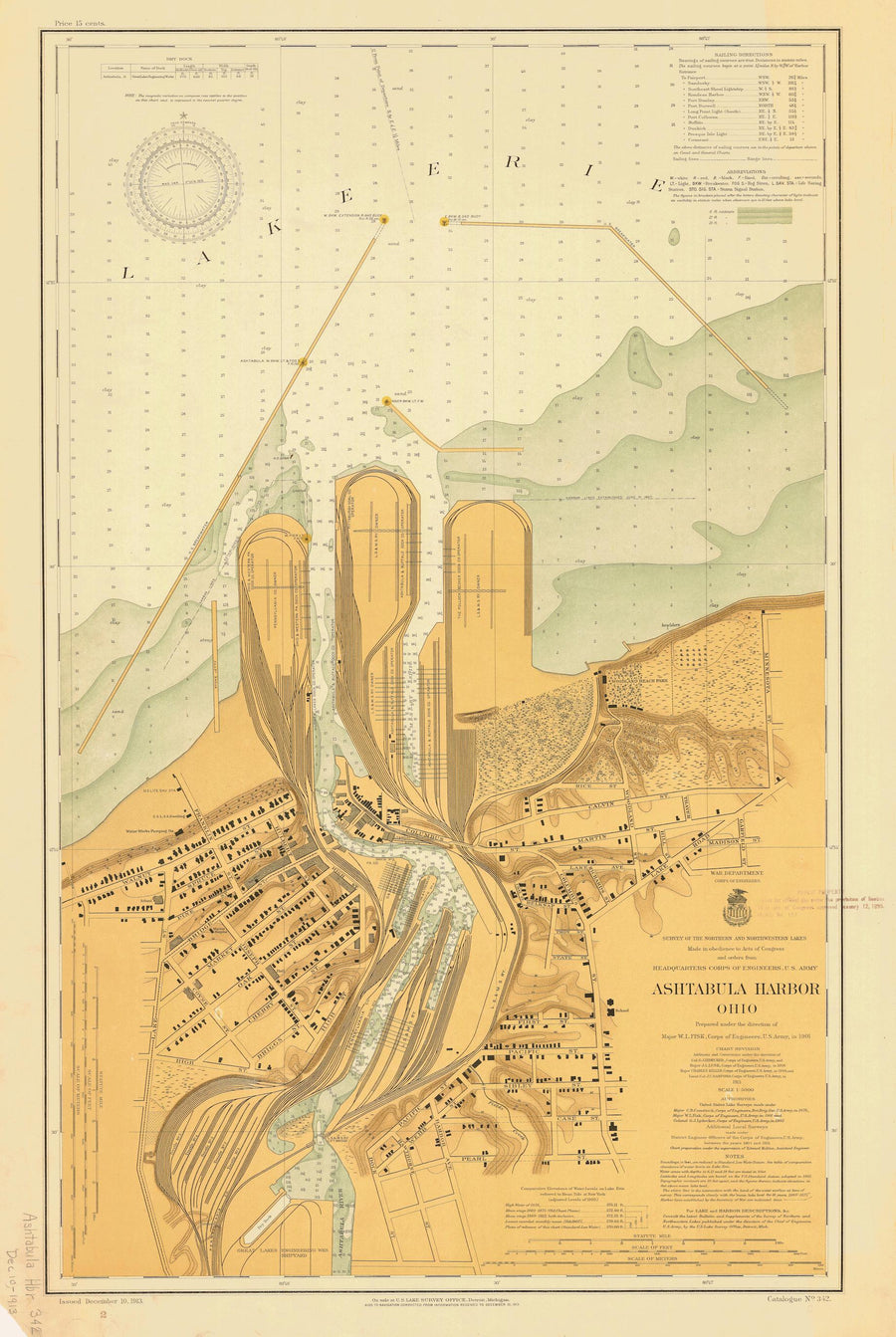 Ashtabula Harbor Map 1913