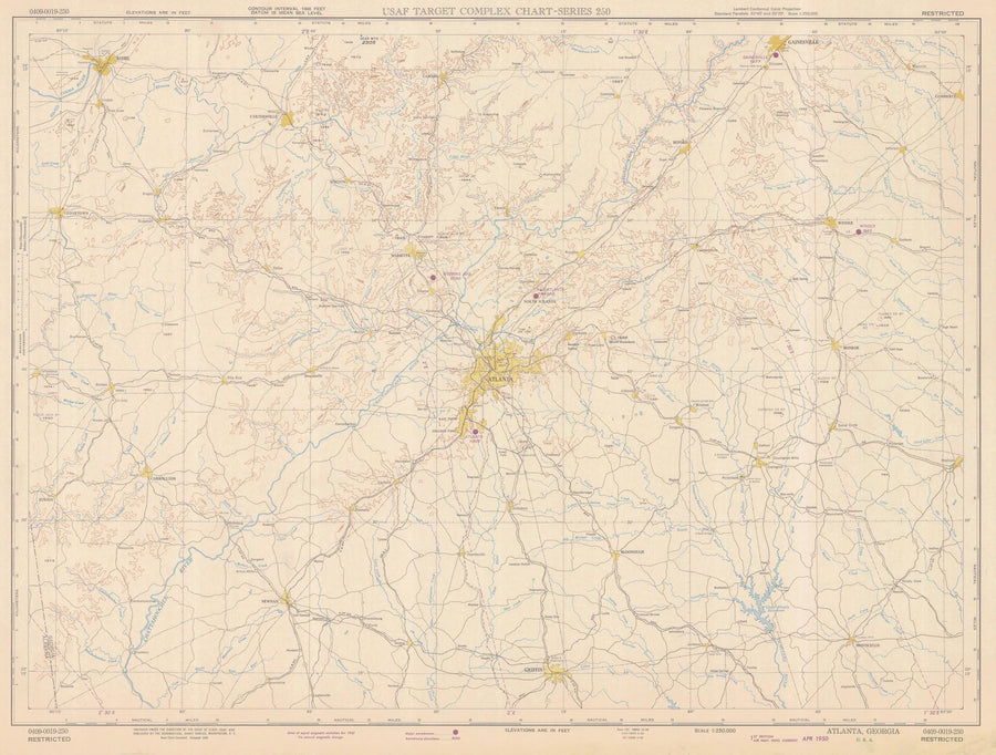 Atlanta, Georgia Map - 1950
