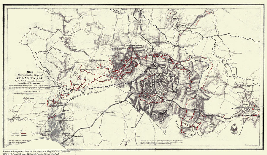 Atlanta Map -1864