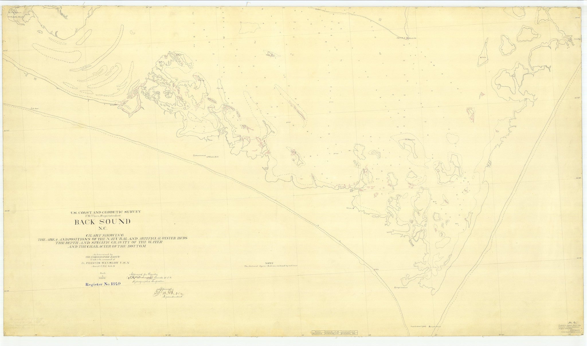 Back Sound Map - Cape Lookout Map - 1886 – HullSpeed Designs