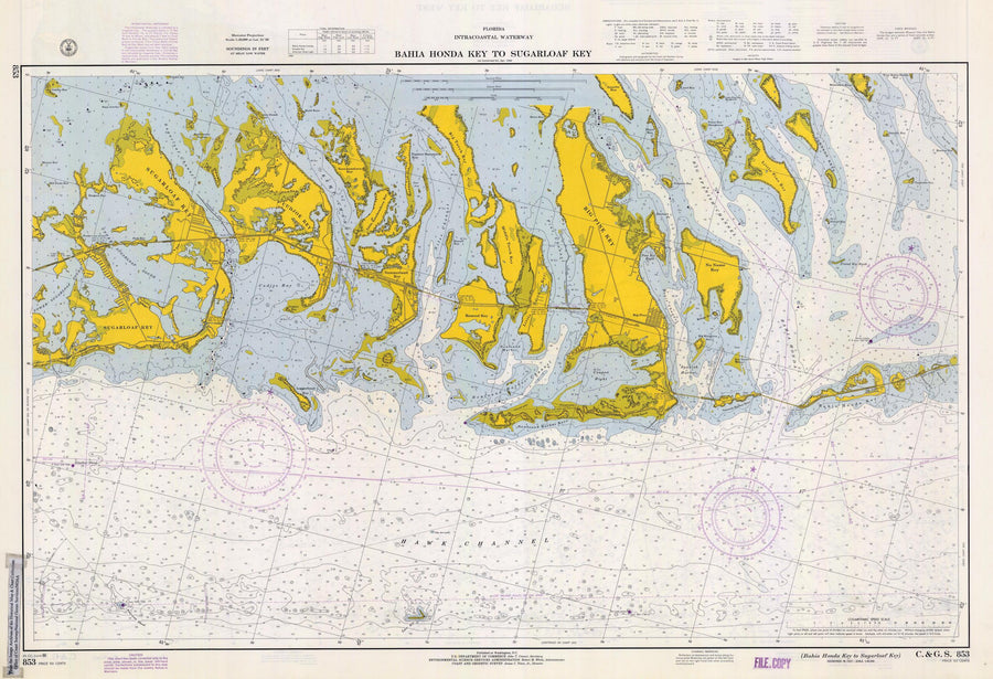 Bahia Honda Key to Sugarloaf Key Map - 1966