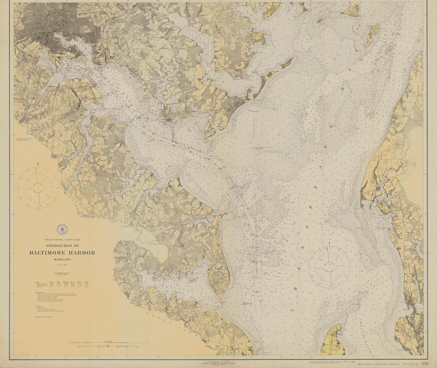 Baltimore Harbor Map - 1923