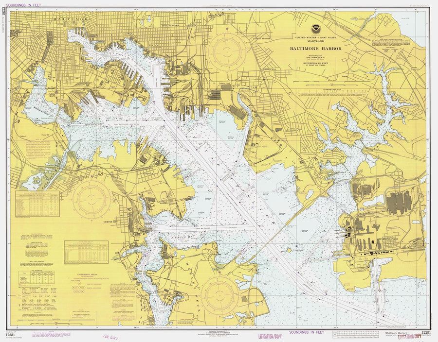 Baltimore Harbor Map - 1977