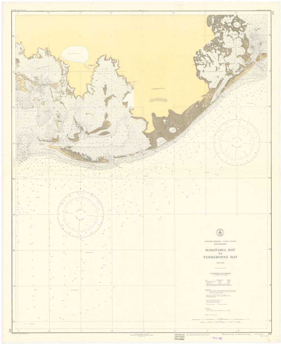 Barataria Bay to Terrebonne Bay Map - 1938