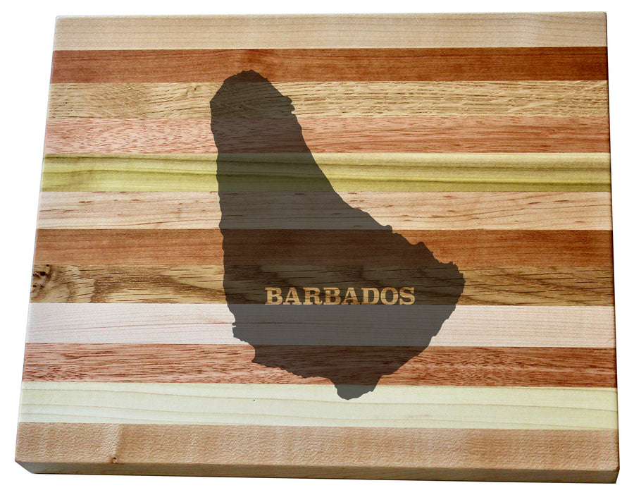 Barbados Map Engraved Wooden Serving Board & Bar Board
