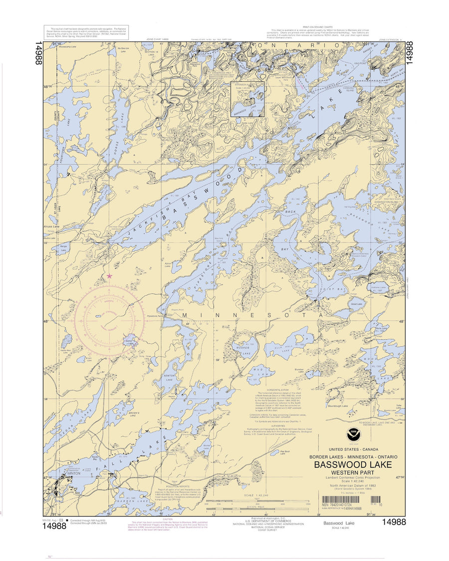 Basswood Lake Map - 2003
