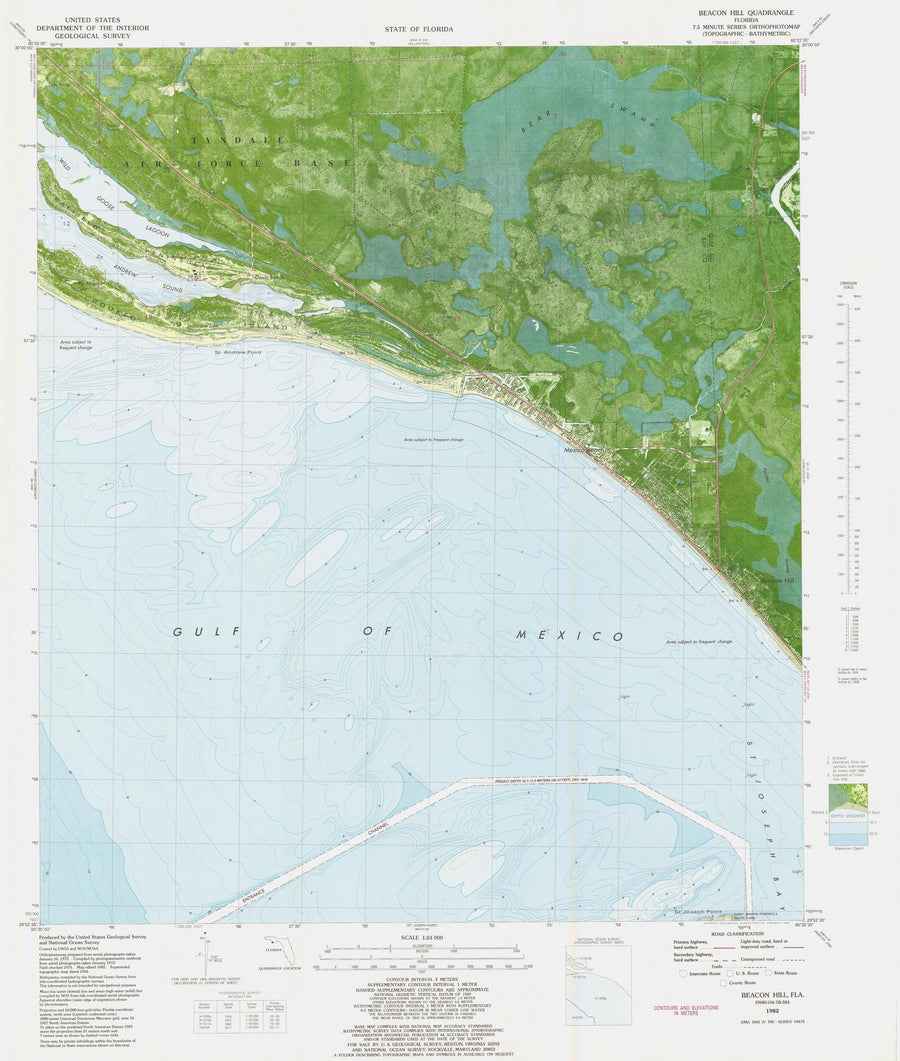 Beacon Hill, Florida Map - 1982