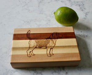 Beagle Engraved Wooden Serving Board & Bar Board
