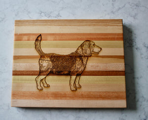 Beagle Engraved Wooden Serving Board & Bar Board