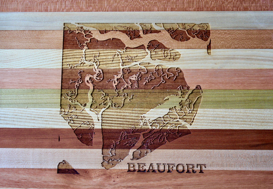 Beaufort Map Engraved Wooden Serving Board & Bar Board